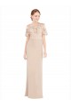 Affordable Off the Shoulder Sleeves Sheath Chiffon Bridesmaid Dress UK