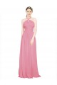 Affordable Halter Neck Keyhole A-Line Chiffon Bridesmaid Dress UK