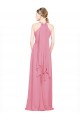 Affordable Halter Neck Keyhole A-Line Chiffon Bridesmaid Dress UK