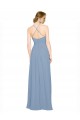 Affordable Pleated Halter Neckline A-Line Chiffon Bridesmaid with Criss Cross Back UK