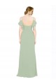 Affordable Split Cold Shoulder Draped A-Line Chiffon Bridesmaid Dress UK
