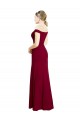 Affordable Off the Shoulder Long Chiffon Bridesmaid Dress with Pleats UK