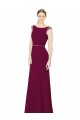 Affordable Slim Chiffon Bridesmaid Dress with Embellished Capped Sleeves UK