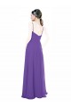 Affordable Long Chiffon A-Line Bridesmaid Dress with Deep V-Neckline and Side Slit UK