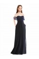 Affordable Boho Bridesmaid Dress with Beaded Embroidered Bodice and Flutter Cap Sleeves UK