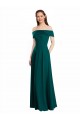 Affordable Classic Off the Shoulder Chiffon Bridesmaid Dress with Cap Sleeves UK