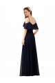 Affordable Chiffon Bridesmaids Dress with Off the Shoulder Ruffle Detail UK