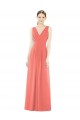 Affordable V-Neck V-Back Sleeveless Chiffon Bridesmaid Dress UK