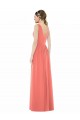 Affordable V-Neck V-Back Sleeveless Chiffon Bridesmaid Dress UK