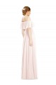 Affordable Off the Shoulder Long Bridesmaid Dress With Ruffle Overlay UK