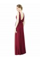 Affordable V-Neck Full-Length Sleeveless Low Back Chiffon Bridesmaid Dress UK