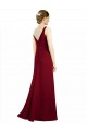 Affordable Twist-Knot V-Neckline Long Chiffon Bridesmaid Dress UK
