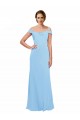 Affordable Off the Shoulder Bateau Neck Chiffon Bridesmaid Dress with Straps UK
