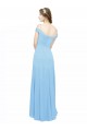 Affordable Off the Shoulder Bateau Neck Chiffon Bridesmaid Dress with Straps UK