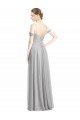 Affordable Off the Shoulder Long Chiffon Bridesmaid Dress with Ruched Bodice UK