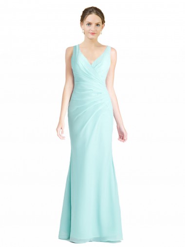 Affordable Ruched Bodice Sweetheart Chiffon Bridesmaid Dress with Lace Back UK