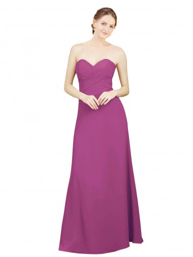 Affordable Sweetheart Neckline Pleated Chiffon Bridesmaid Dress with Low Back UK
