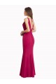 Affordable V-Neck Mermaid Chiffon Bridesmaid Dress with V-Back and Belt UK
