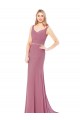 Affordable Long Slim Chiffon Bridesmaid Dress with Beaded Waist UK
