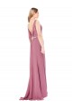 Affordable Long Slim Chiffon Bridesmaid Dress with Beaded Waist UK