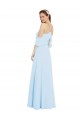 Affordable Chiffon Halter Neck Bridesmaids Dress with Flounced Neckline UK