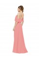 Affordable Draped Off the Shoulder Sleeves Chiffon Bridesmaid Dress UK