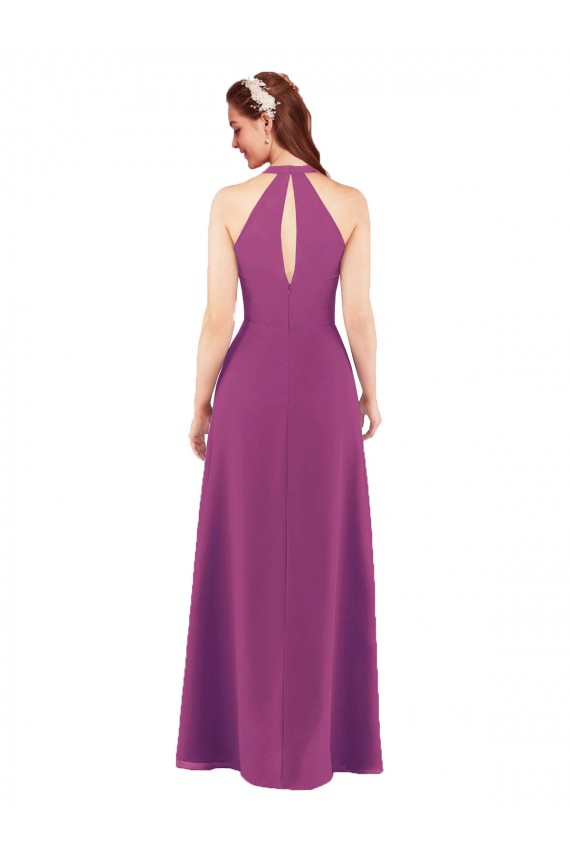 Affordable Sassy Chiffon Bridesmaid Dress with Halter Neckline UK