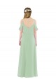 Affordable Off-the-Shoulder Long Chiffon Beachy Bridesmaid Dress UK