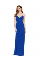 Affordable Chiffon Bridesmaid Dress with Deep V-Neck and Spaghetti Straps UK