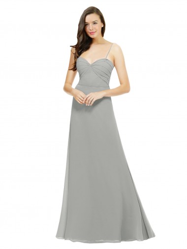 Affordable Chiffon Bridesmaid Dress with Sweetheart Neckline and Adjustable Straps UK