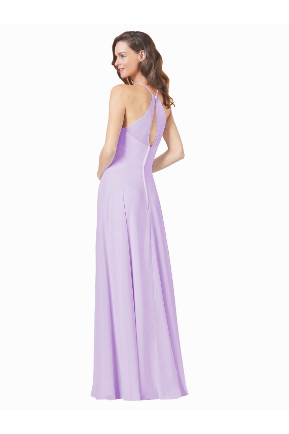 Affordable Simple Chiffon Bridesmaid Dress with Pocket UK