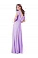 Affordable Flutter Sleeves V-Neck Chiffon Bridesmaid Dress UK
