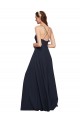 Affordable Long Chiffon Bridesmaid Dress with Criss Cross Straps and Ruffles UK