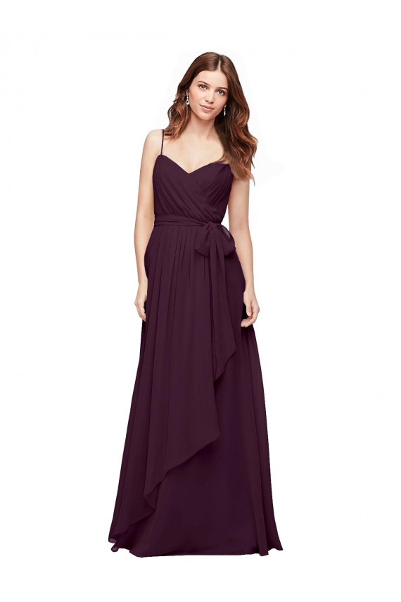 Affordable Wrapped Sweetheart Neckline Long Chiffon Bridesmaid Dress  UK
