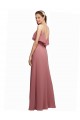 Affordable Draped Long Chiffon Bridesmaid Dress with Straps and Layers UK