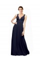 Affordable Open Back Long Chiffon Bridesmaid Dress with Plunging V-Neck Bodice UK