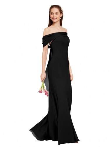 Affordable Fit and Flare Long Chiffon Bridesmaid Dress with Sash and Open Back UK