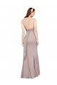 Affordable Fit and Flare Long Chiffon Bridesmaid Dress with Sash and Open Back UK