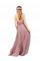 Affordable Long Chiffon Bridesmaid Dress with Spaghetti Strap Bodice UK