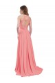 Affordable Draped A-Line Chiffon Bridesmaid Dress with Halter Keyhole Neckline UK