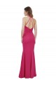 Affordable Slim A-Line Long Chiffon Bridesmaid Dress with Strappy Back UK