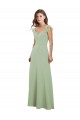 Affordable Draped Sweetheart Chiffon Bridesmaid Dress with Ruffled Cap Sleeves UK
