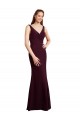 Affordable Floor Length Fluted Chiffon Dress with Draped Bodice and V-Neckline UK