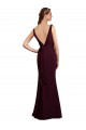 Affordable Floor Length Fluted Chiffon Dress with Draped Bodice and V-Neckline UK