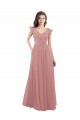 Affordable Chiffon A-Line Bridesmaid Dress with V-Neck Wrap Bodice UK