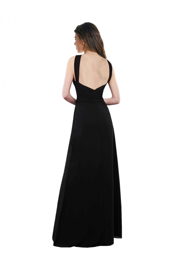 Affordable Chiffon A-Line Bridesmaid Dress with Criss Cross Halter Top UK