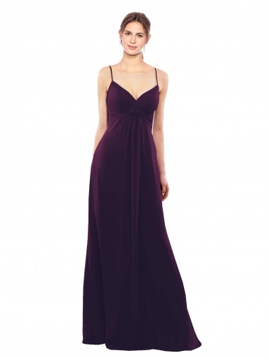Affordable Floor Length A-Line Chiffon Bridesmaid Dress with Criss Cross Back UK