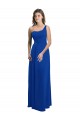 Affordable One Shoulder A-Line Chiffon Bridesmaid Dress with Pleated Bodice UK