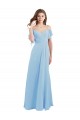 Affordable Cold Shoulde Chiffon Bridesmaid Dress with Wrap Bodice UK