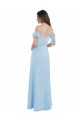 Affordable Cold Shoulde Chiffon Bridesmaid Dress with Wrap Bodice UK